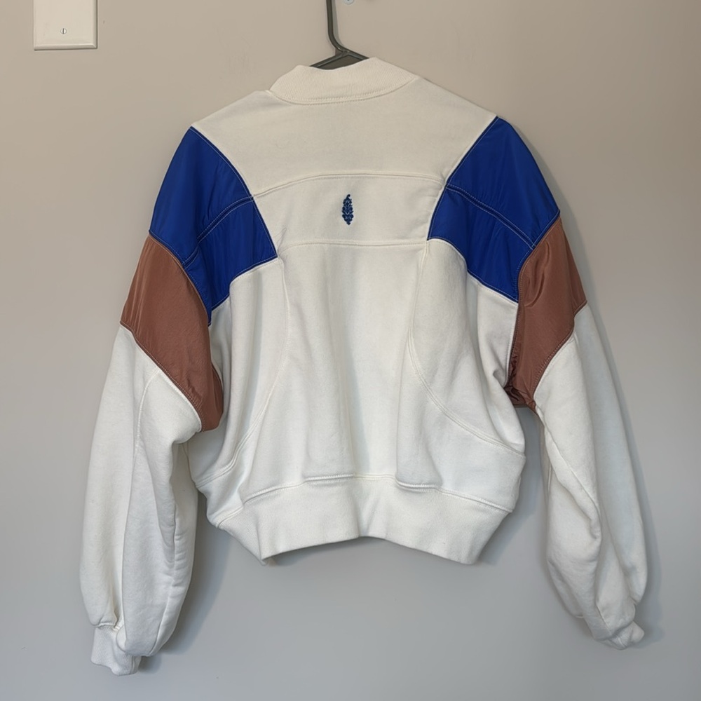 FP Movement by Free People Colorblock Bomber Jacket - Blue, Cream, Tan - Picture 7 of 7